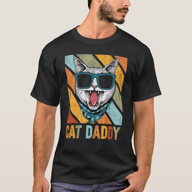 Camiseta Hipster de gatos Pai Vintage 1 (Frente)