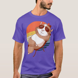 Camiseta Hipster de Hamster Vintage Hippies Óculos Sunglass