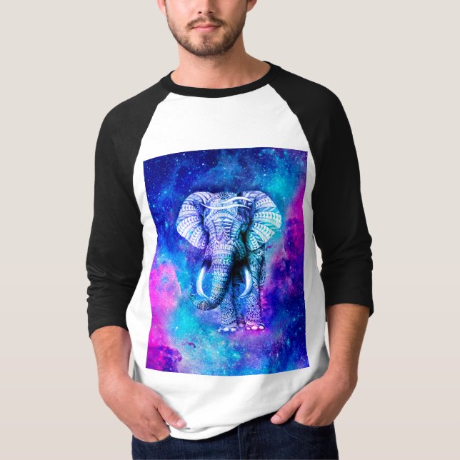 Camiseta Hipster Elephant Nebula Space (Frente)