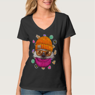 Camiseta Hipster Geek De Hedgehog Óculos De Nerd Animal Lov