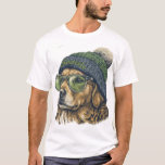 Camiseta Hipster Golden Retriever Seattle Beanie & Glasses<br><div class="desc">Show off your love for the Pacific Northwest and your favorite furry friend with this stylish Hipster Golden Retriever design. Featuring a vintage-style illustration of a dog sporting a "Seattle" pom-pom beanie and retro green glasses, this graphic is perfect for PNW locals and dog lovers alike. A great gift for...</div>