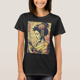 Camiseta Hipster Japonês Geisha Katana Vintage Women Girls