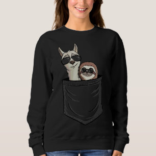 Camiseta Hipster Llama Sloth Com Óculos De Sol Animal Em Po