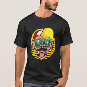 Camiseta Hipster Macaco Óculos de Banana Hippies Estilo Urb