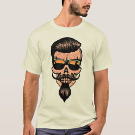 Camiseta hipster_mexicaine_tete_de_mort_crane_barbiche_fant