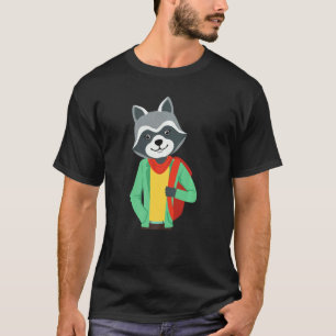 Camiseta Hipster Raccoon Vestindo Jaqueta Goofy Geek Raccoo