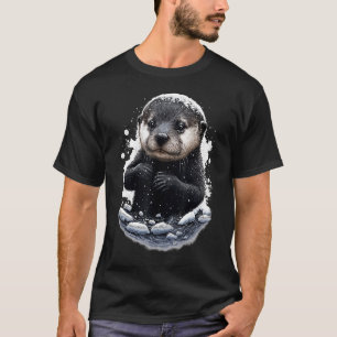 Camiseta Hipster Rio Otter Adora Deslizar Na Neve