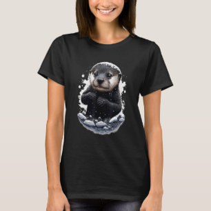 Camiseta Hipster Rio Otter Adora Deslizar Na Neve
