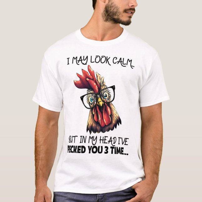 Camiseta Hipster Rooster Engraçado Dizendo (Frente)