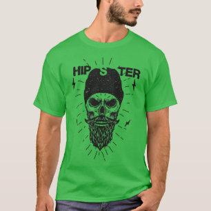 Camiseta Hipster Skull Beanie and Beard Classic TSirt