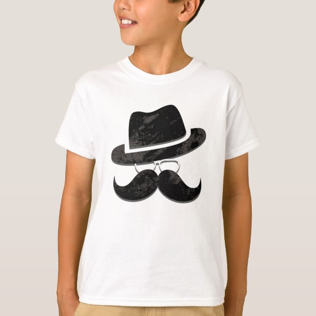 Camiseta Hipster Sr. Mustache Óculos de Chapéu Personalizad (Frente)