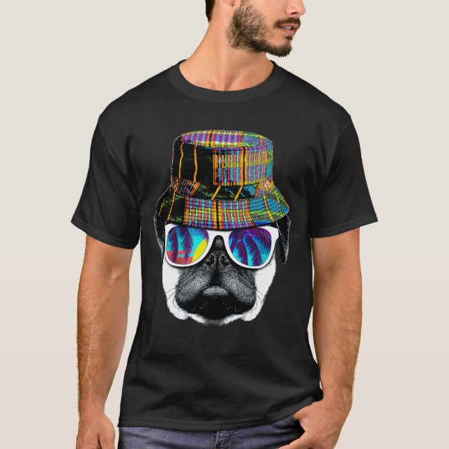 Camiseta Hipster summer pug (Frente)