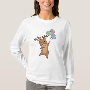Camiseta Hirsch Voa Com Balões Animais Doce Para Crianças