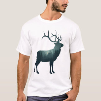 Camiseta Hirsch Wald Silhouette Natur Design