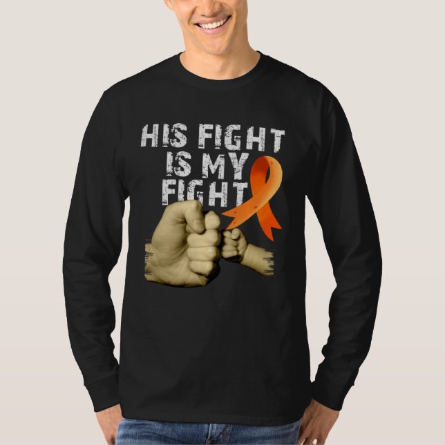 Camiseta His Fight Is My Fight MS  Multiple Sclerosis Aware (Frente)