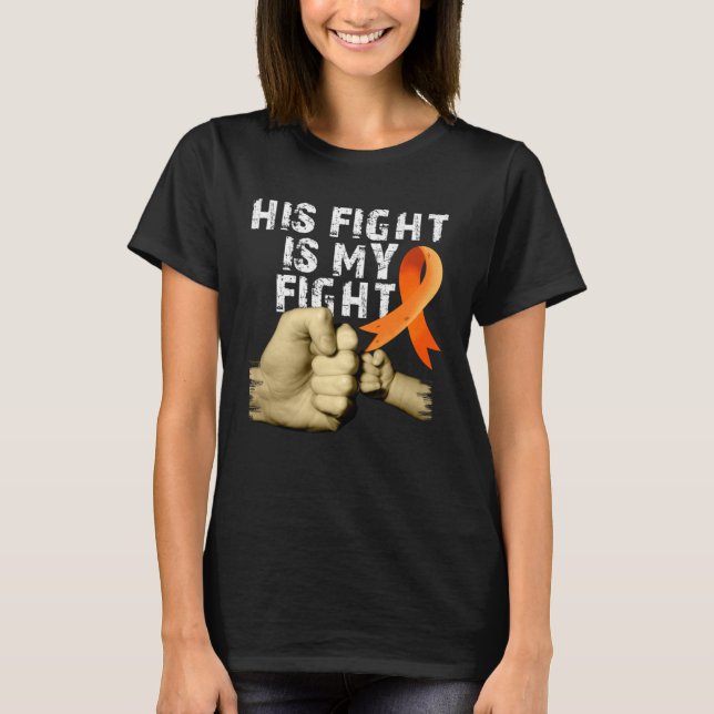 Camiseta His Fight Is My Fight MS  Multiple Sclerosis Aware (Frente)