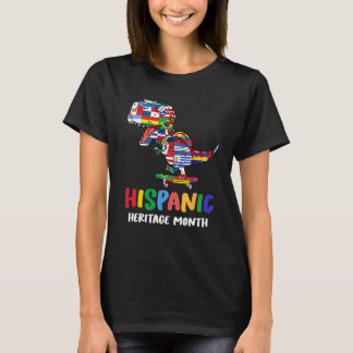 Camiseta Hispanic Heritage Month  Dinosaur Kids Boys Girl L