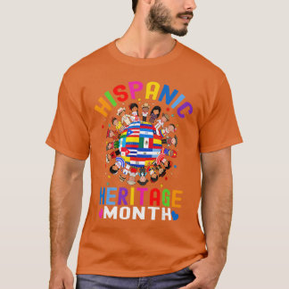 Camiseta Hispanic Heritage Month Earth Childs Latin Flag Bo