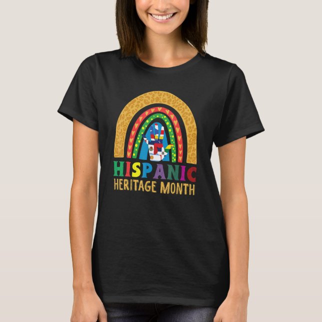 Camiseta Hispanic Heritage Month Latino Countries Flag Retr (Frente)