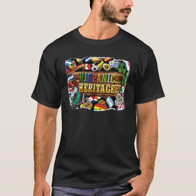 Camiseta Hispanic Heritage Month National Latino Countries (Frente)