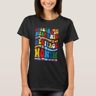 Camiseta Hispânico Patrimônio Mês de Peles de Bandeira de G