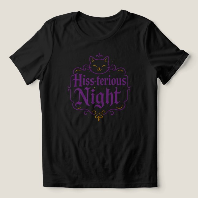 Camiseta Hiss-terius Night | APENAS PRETO (Design frontal)