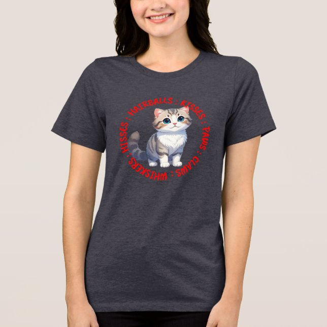 Camiseta Hisses e Kisses, gatinho escocês (Frente)