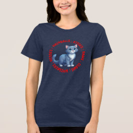 Camiseta Hisses e Kisses, gato azul russo