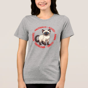 Camiseta Hisses e Kisses, Gato Siamês