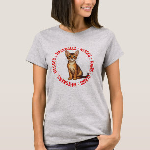 Camiseta Hisses e Kissses, Gato Abissino
