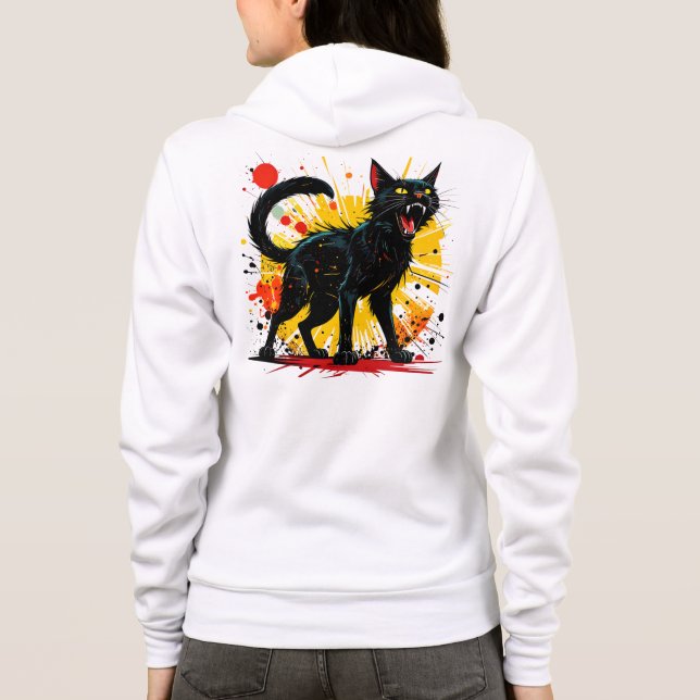 Camiseta Hissing Defensive Black Cat Women's (Verso)