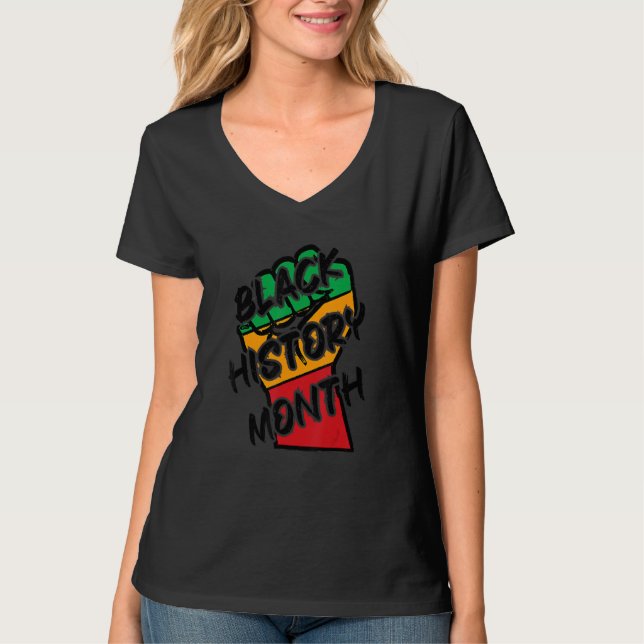Camiseta História Africana Americana Roupa Wo Negro America (Frente)