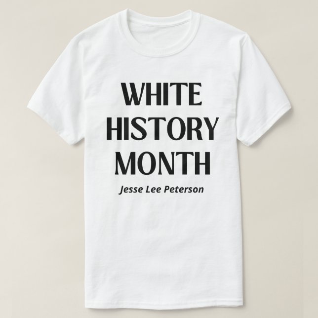 Camiseta História Branca Mês Jesse Lee Peterson (Frente do Design)