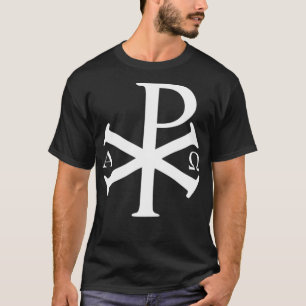 Camiseta História Cristã Alpha Omega Chi Rho byzantine Ch