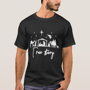 Camiseta História Cristã Verdadeira Natividade Natal Jesus