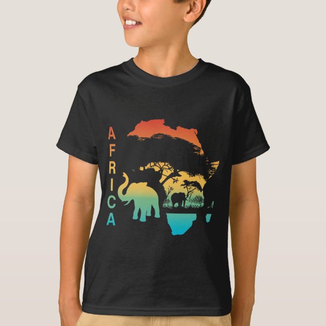 Camiseta História da África Roota a selva de elefantes Safa (Frente)