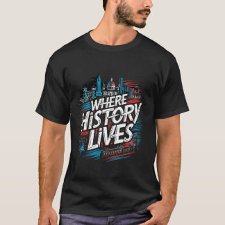 Camiseta História da Independência da Filadélfia Hall da Li