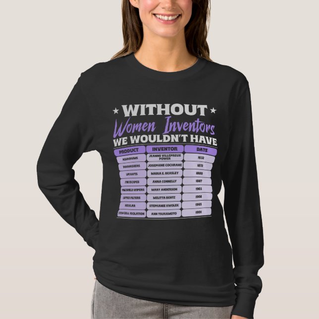 Camiseta História das Mulheres Inventoras, Dia Internaciona (Frente)