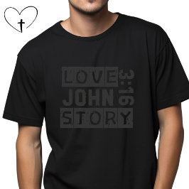 Camiseta História de Amor João 3:16 Citação da Bíblia Grung