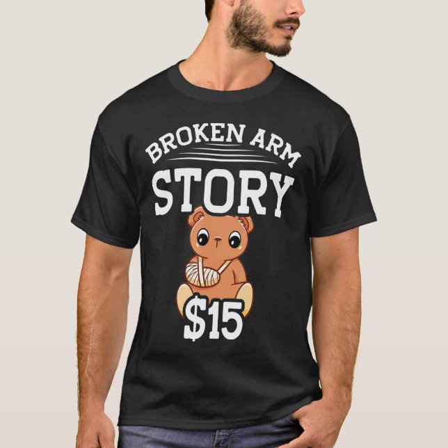Camiseta História de Braço Quebrado 15 Osso Quebrado (Frente)