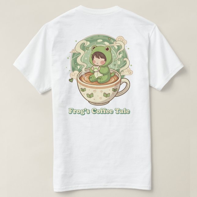 Camiseta História de Café do Sapo Bonitinho Design (Verso do Design)