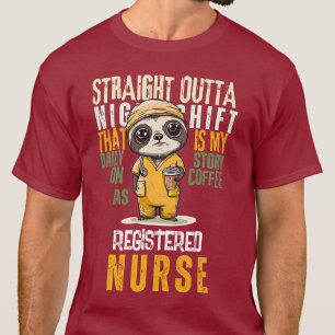 Camiseta História Diária Enfermeira Noturno Negócios Cardio