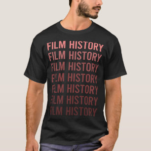 Camiseta História do Cinema em Texto Vermelho