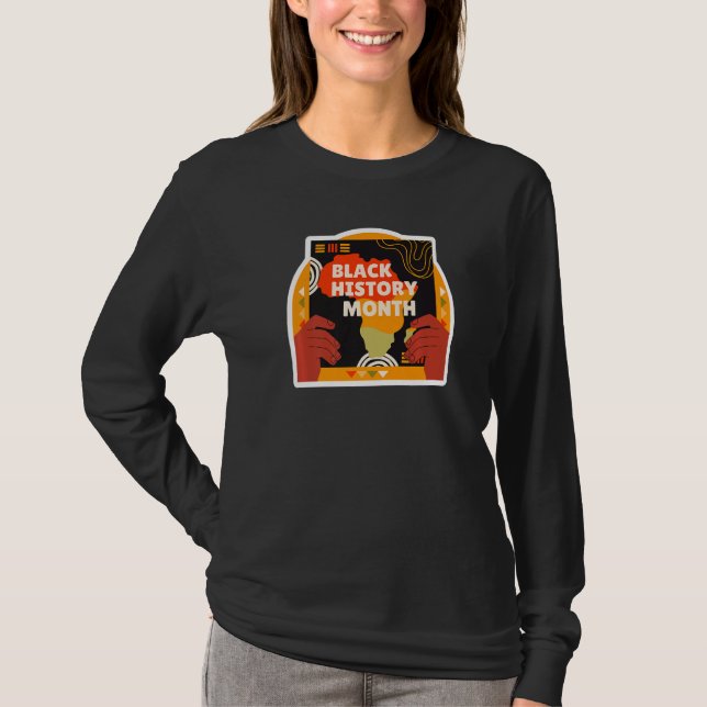Camiseta História do Mês Negro História Partilhada da Améri (Frente)