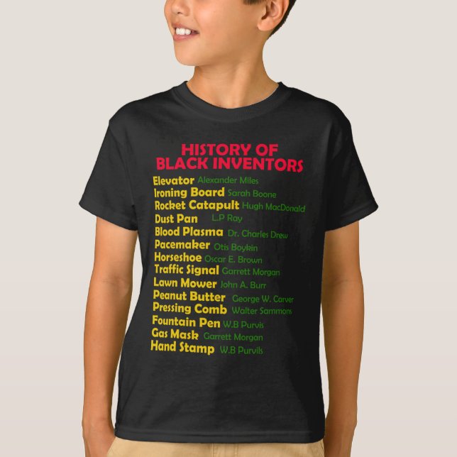 Camiseta História Dos Inventores Negros História Negra Mês  (Frente)