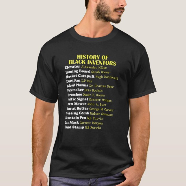 Camiseta História Dos Inventores Negros História Negra Mês (Frente)