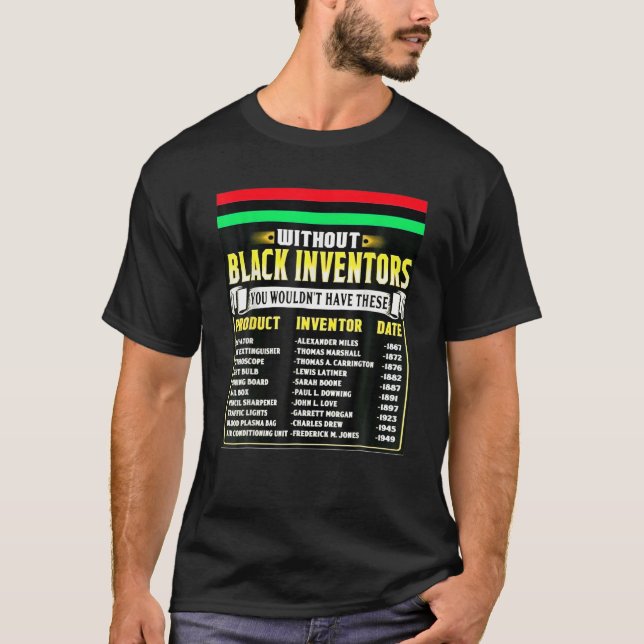 Camiseta História Dos Inventores Negros História Negra Mês (Frente)