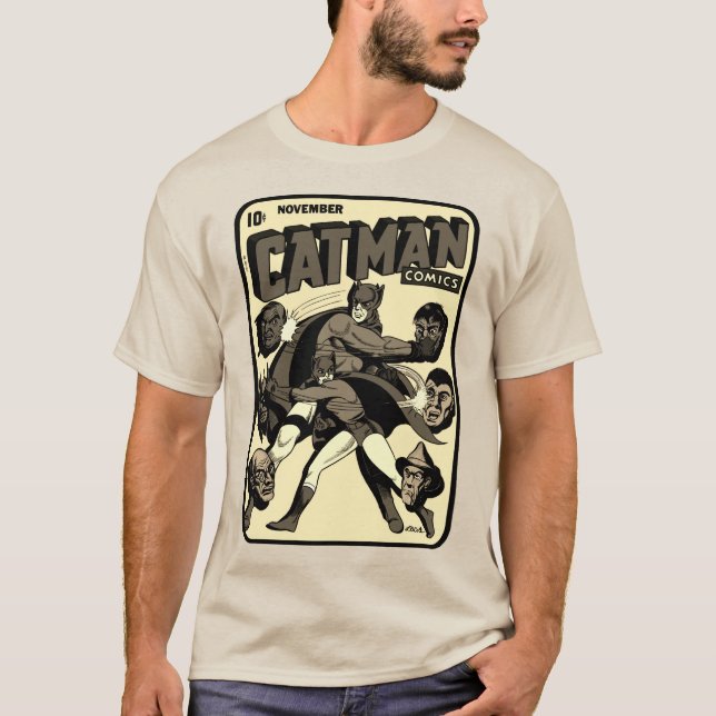 Camiseta História em quadrinhos CAT-MAN de 1940 (Frente)