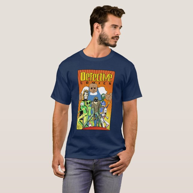 Camiseta História em quadrinhos defeituosa "rei design do (Frente Completa)