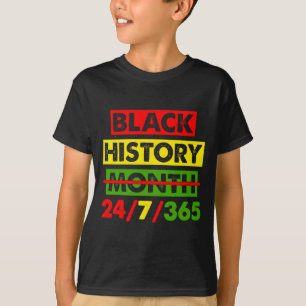 Camiseta História Negra 24 7 365 África Mapa Orgulho BHM Af